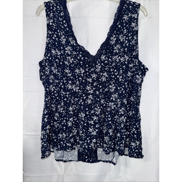 Torrid Women Top Button-Front Sleeveless Top in Blue Floral Size 2X - Picture 5 of 7